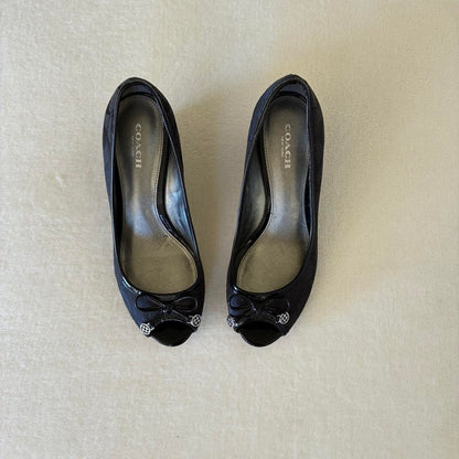 Black Monogram Heels