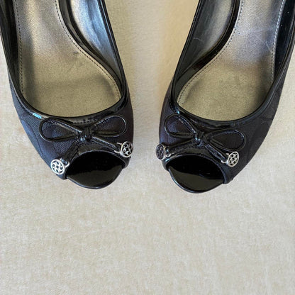 Black Monogram Heels