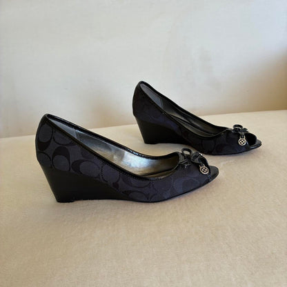 Black Monogram Heels