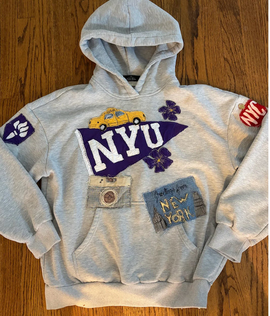 NYU Patchwork Hoodie