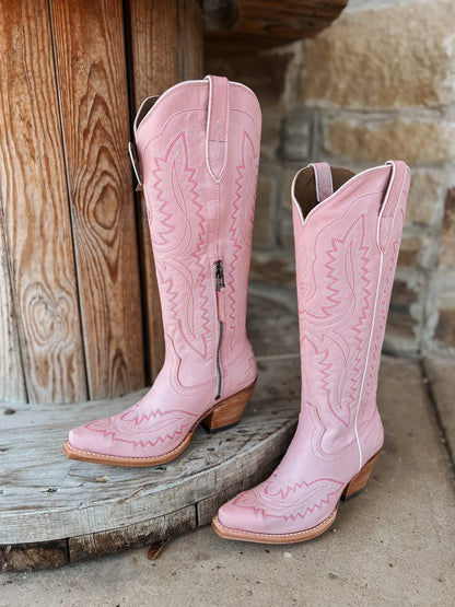 Denim Pink Cowgirl Boots